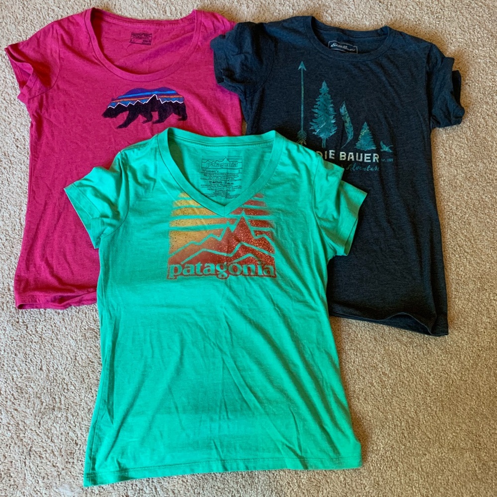 Patagonia and Eddie Bauer Small Shirt Lot